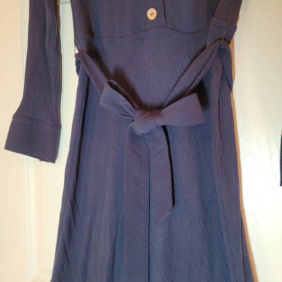 Soft Surroundings Savannah Women's Navy Crinkle Maxi Dress Petite XS - Picture 3 of 13